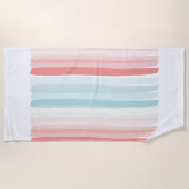 夏のストライプサンゴとターコイズバスタオルs ビーチタオル (正面)