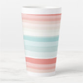 夏のストライプサンゴとターコイズ カフェラテマグ (正面)