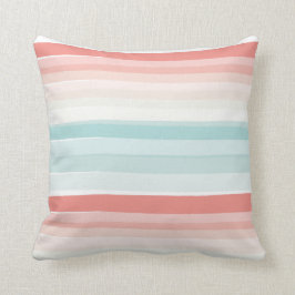 夏のストライプサンゴとターコイズ クッション