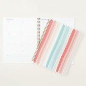 夏のストライプサンゴとターコイズ プランナー手帳 (ディスプレー)