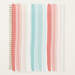 夏のストライプサンゴとターコイズ プランナー手帳