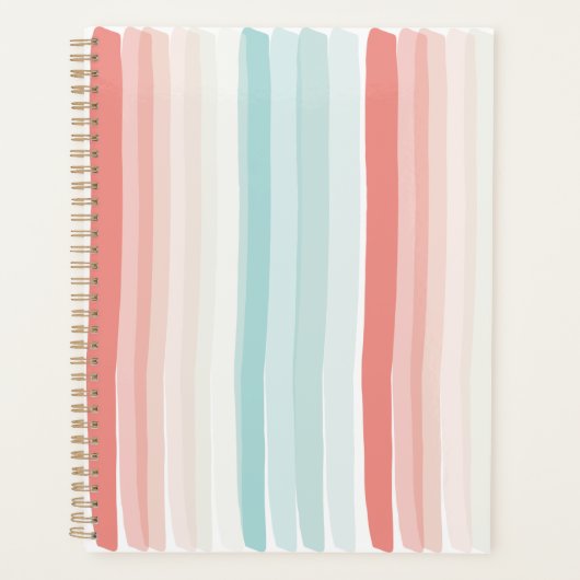 夏のストライプサンゴとターコイズ プランナー手帳 (正面)