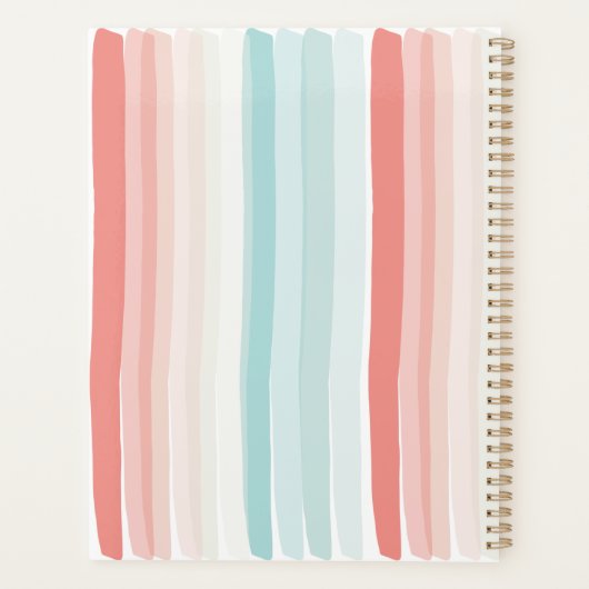 夏のストライプサンゴとターコイズ プランナー手帳 (裏面)