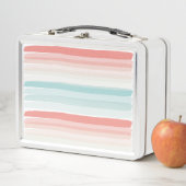 夏のストライプサンゴとターコイズ メタルランチボックス (インサイチュ)