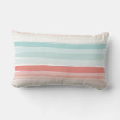 夏のストライプサンゴとターコイズ ランバークッション (裏面)