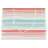 夏のストライプサンゴとターコイズ ラージペーパーバッグ (正面)