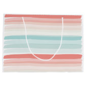夏のストライプサンゴとターコイズ ラージペーパーバッグ (裏面)