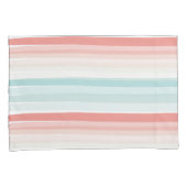 夏のストライプサンゴとターコイズ 枕カバー (正面右)