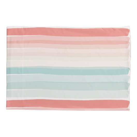 夏のストライプサンゴとターコイズ 枕カバー (裏面)