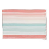 夏のストライプサンゴとターコイズ 枕カバー (正面)