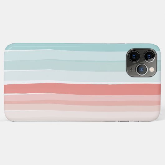 夏のストライプサンゴとターコイズ Case-Mate iPhoneケース (裏面(横))