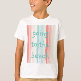 夏のストライプサンゴとターコイズ Tシャツ