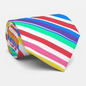 夏のストライプ赤青ピンクグリーン ネクタイ (ロール)