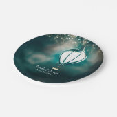 夏のストリングライト魅惑的な結婚式のレセプション ペーパープレート (アングル)