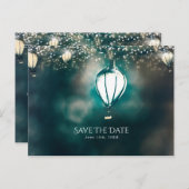 夏のストリングライト 魅惑のSave the Date 案内ポストカード (正面/裏面)