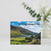 夏のスノードニアの美しい湖 ポストカード (スタンド正面)