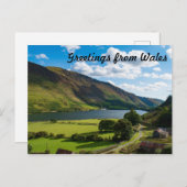 夏のスノードニアの美しい湖 ポストカード (正面/裏面)