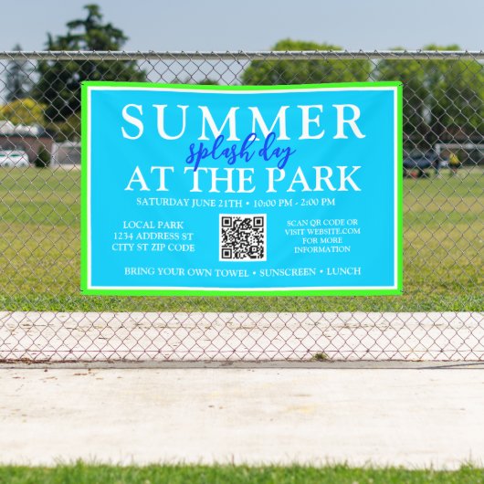 夏のスプラッシュデイを公園で | 屋外イベント標識 横断幕 (インサイチュ)
