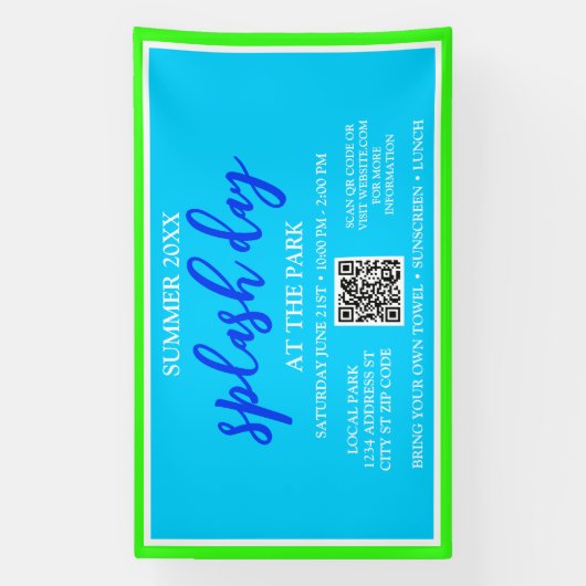夏のスプラッシュデイを公園で | 屋外イベント6x10 横断幕 (縦)