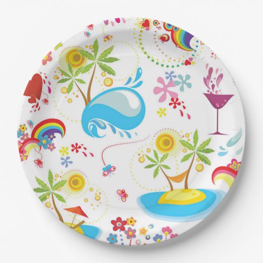 夏のスプラッシュ ペーパープレート (正面)