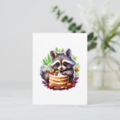 夏のスプリングラッコーンの1歳の誕生日ケーキ ポストカード (スタンド正面)