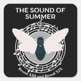 夏のセミの鳴き スクエアシール