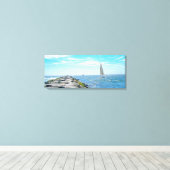 夏のセーリングバーネガットInet キャンバスプリント (インサイチュ (ウッドフロア))