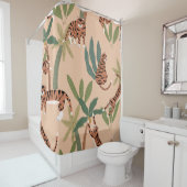 夏のタイガースパームツリーエキゾチック シャワーカーテン (インサイチュ)