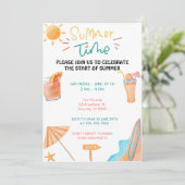 夏のタイムパーティー招待状 招待状 (スタンド正面)