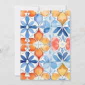 夏のタイル抽象芸術パター結婚ン 招待状 (裏面)