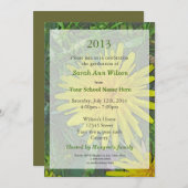 夏のタンポポの花卒業式 招待状 (正面/裏面)