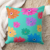 夏のターコイズフローラ装飾用クッション クッション (ブランケット)