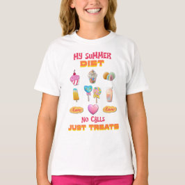 夏のダイエットは電話はなしでお菓子だけ Tシャツ