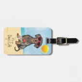 夏のダックスフント ラゲッジタグ (正面横)