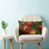 夏のダリアの花 ランバークッション (椅子)