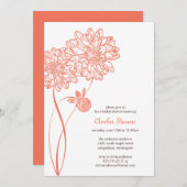 夏のダリア シャワー/パーティー招待状 招待状 (正面/裏面)