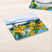 夏のチャタヌーガ – クルミ通り橋 スクエアペーパーコースター (アングル)