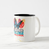 夏のチャレンジをテーマにしたコーヒーマグ ツートーンマグカップ (正面右)