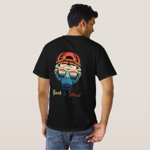 夏のチンパンジー新学期を持つテーマ Tシャツ