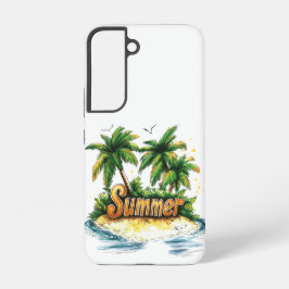 夏のテキスト - 熱帯の夏の島 SAMSUNG GALAXY S22ケース