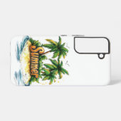 夏のテキスト - 熱帯の夏の島 SAMSUNG GALAXYケース (裏面横)