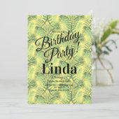 夏のテーマのパームツリーの葉のグリーンジャングルの招待状 招待状 (スタンド正面)