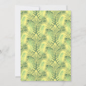 夏のテーマのパームツリーの葉のグリーンジャングルの招待状 招待状 (裏面)