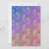 夏のテーマのパームツリーの葉のグリーン装飾 招待状 (裏面)