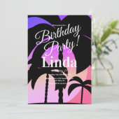 夏のテーマのパームツリー カラフル  招待状 (スタンド正面)