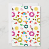 夏のテーマの子供用プール誕生日パーティー 招待状 (裏面)