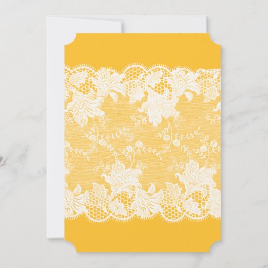 夏のデイジーイエローホワイトレース誕生日パーティー 招待状 (裏面)