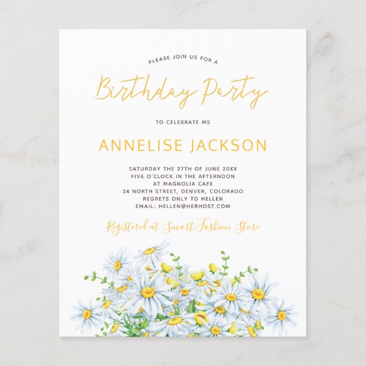 夏のデイジーイエローレースBUDGET誕生日パーティー (正面)