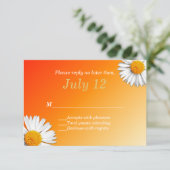 夏のデイジーウェディングRSVPカード 出欠カード (スタンド正面)