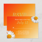 夏のデイジーウェディングRSVPカード 出欠カード (正面/裏面)